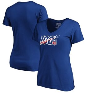 Women’s NFL Pro Line by Fanatics Branded Royal NFL 100th Season V-Neck T-Shirt